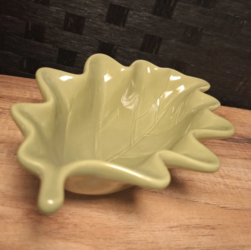 Leaf Dish Small Ceramic Bowl Olive Sage Green Home Decor Essentials